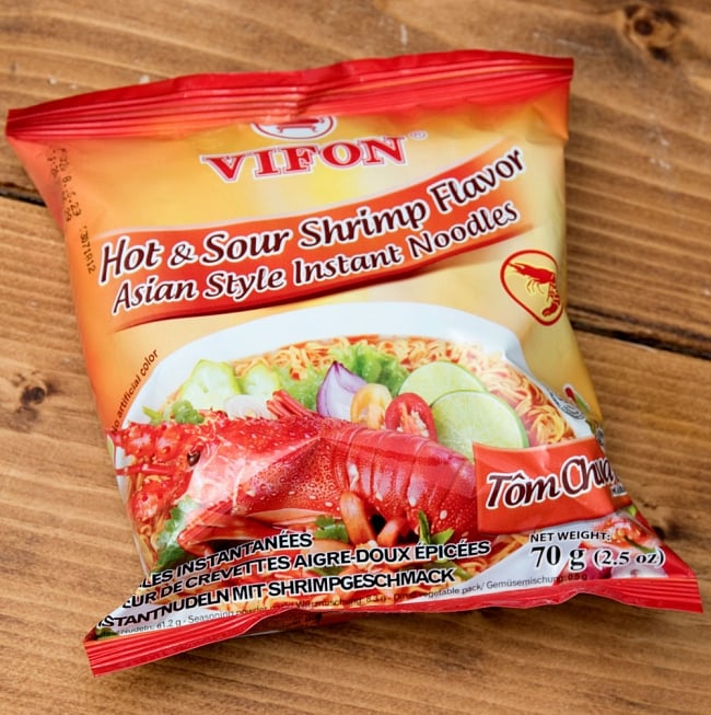ベトナム・ミー (袋） 【VIFON】 トムヤム・シュリンプ味 - Tom Chua Cayの写真1枚目です。全体写真です。ベトナム料理,ミー,インスタント麺,トムヤム,ベトナムミー,VIFON