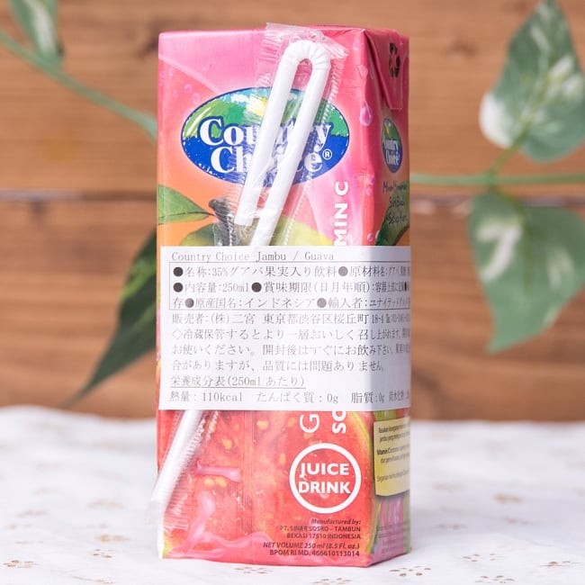 【Country Choice】 グァバジュース【250ml】 3 - 大胆なラベルの張り方で届く場合があります・・・　輸入品ならではとしてお楽しみください