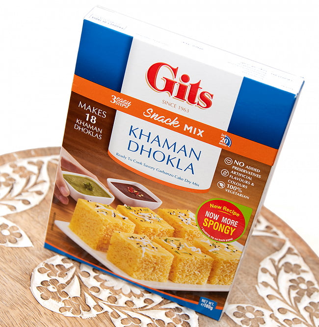 インドのお菓子 カマン ドークラの素 -KHAMAN DHOKLA Mix 【Gits】 2 - 斜めから撮影しました