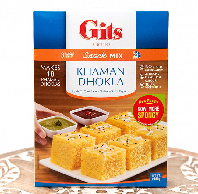 インドのお菓子 カマン ドークラの素 -KHAMAN DHOKLA Mix 【Gits】の写真Gits,インド料理,インド,インド軽食,料理の素,ドークラ,スイーツ