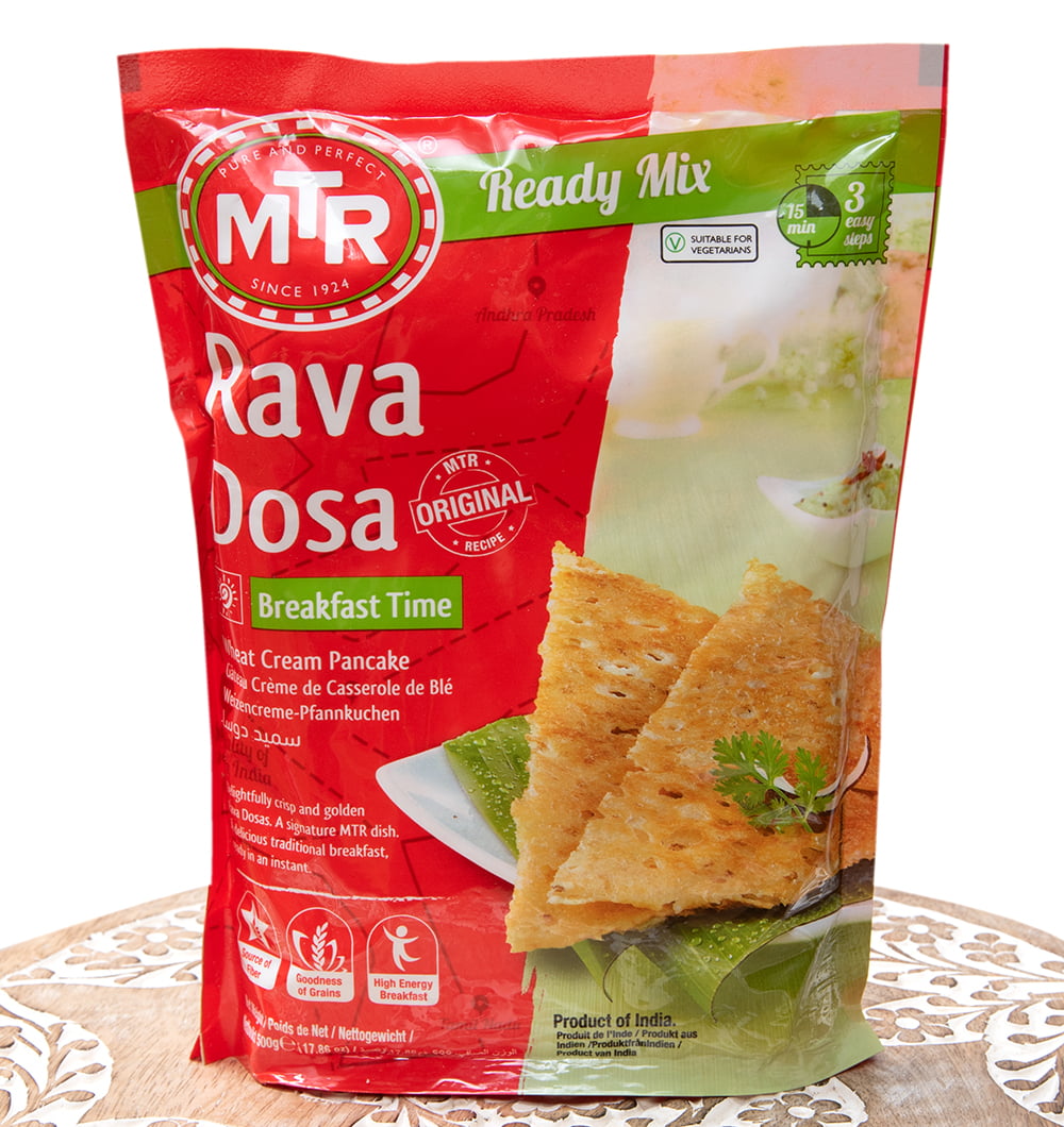 インドの軽食 ラバ ドーサの素 -Rava Dosa Mix 500g 袋入り 【MTR】