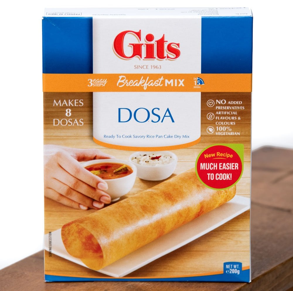 南インドの軽食 ドーサの素 Dosai Mix 【Gits】 / インド料理 インド軽食 料理の素 Gits（ギッツ） インスタント お菓子 スナック アジ