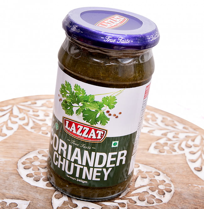 コリアンダーチャツネ - Coriander Chutney 430g 【LAZZAT】 2 - 斜めから撮影しました