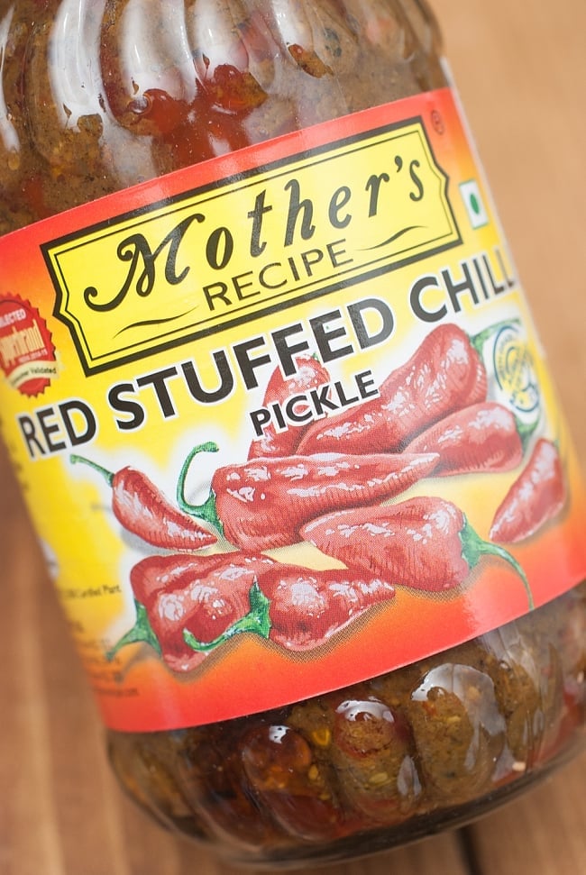 赤唐辛子ピクルス-Red Stuffed Pickle-【Mother】 2 - 色々な野菜が入ったアチャール。こちらは、ちょっと食べてみたい方、小さめサイズ。パッケージが変更になっている場合がございます。あらかじめご了承下さい。