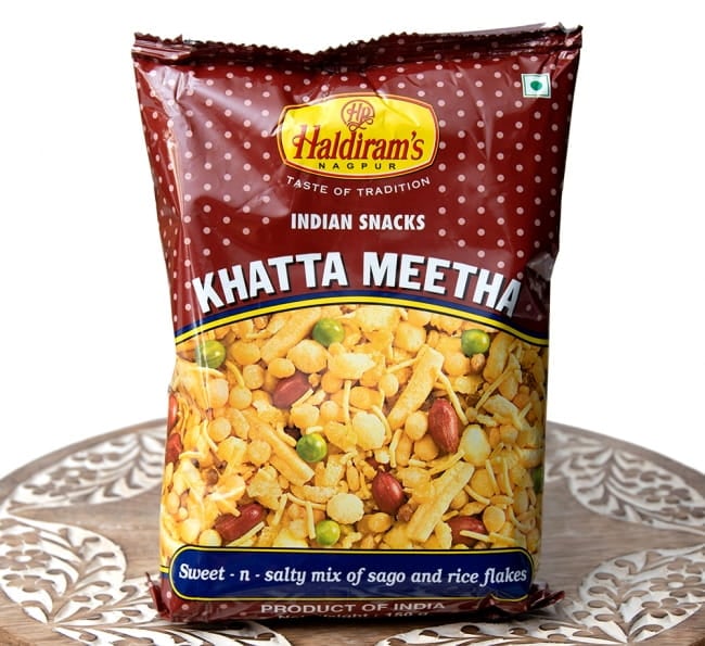 インドのお菓子 甘酸っぱいスナック - カッタミータ - KHATTA MEETHA の写真インドのお菓子,ハルディラム,ナムキン,ナムキーン