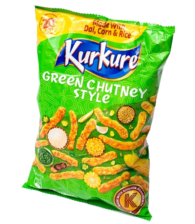 インドのスナック KurKure【Green Chutney Style味】 2 - この様なパッケージでお送りします