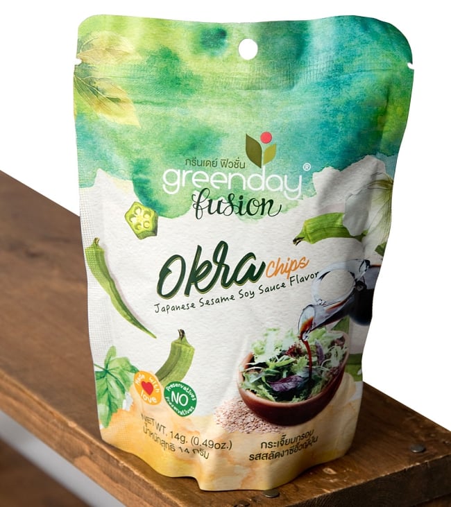 フリーズ ドライ オクラ - セサミ・ソイソース味 【Greenday】の写真オクラ,フリーズドライ,Greenday,タイ　フリーズドライ
