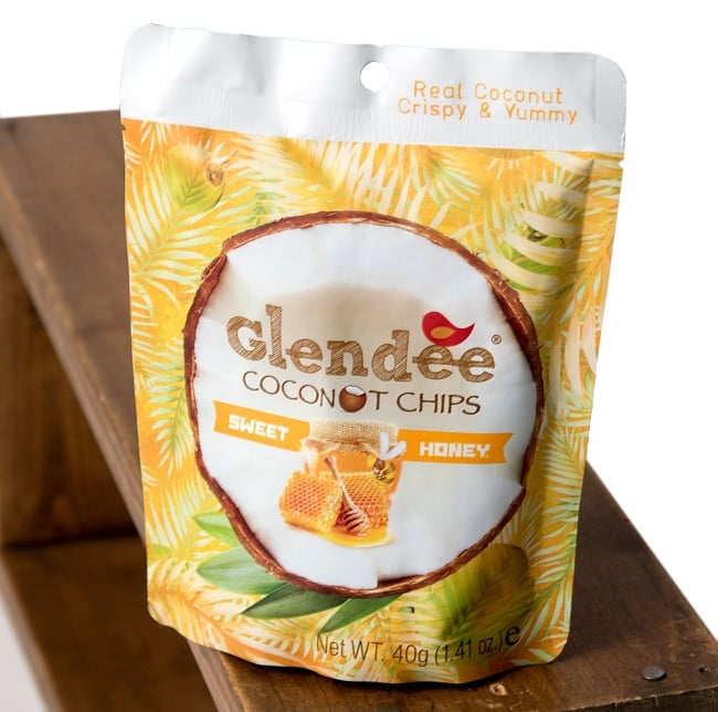 ココナッツチップス - スイート・ハニー味 【Glendee】 2 - 斜めから撮影しました