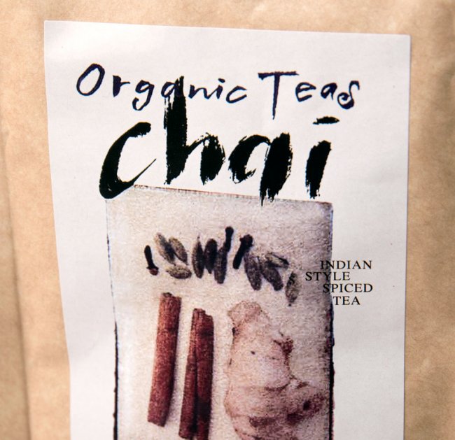 オーガニック・チャイ用紅茶 - スパイス入り 【60ｇ】 2 - ジッパー付きパッケージで保存に便利