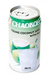 【CHAOKOH】ココナッツジュース 果肉入り 缶 350ml