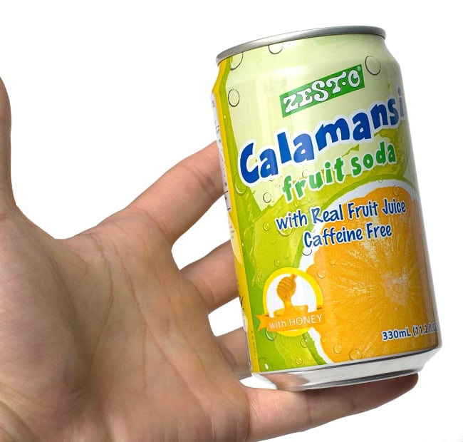 ゼスト　カラマンシーハニーフルーツソーダ味　缶[330ml]Zesto　calamansi 3 - サイズ比較のために手に持ってみました