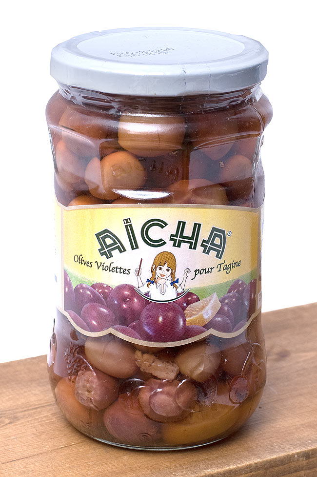 パープルオリーブの塩漬け 瓶詰 【Aicha】の写真