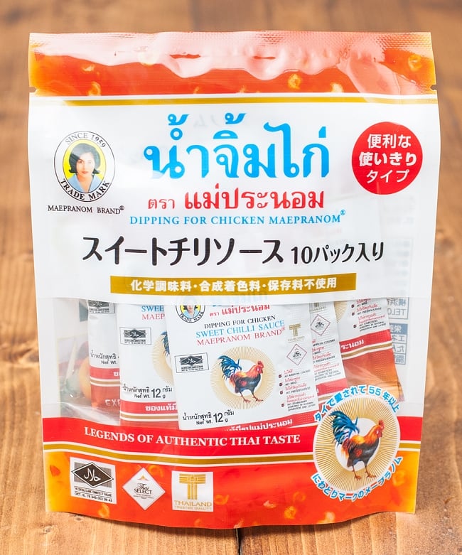 スイートチリソース・12g×10PCS【メープラノム】の写真タイ料理,タイ,スウィート チリソース,スイート チリ ソース,チリソース,チリ ソース,スイートチリソース,
