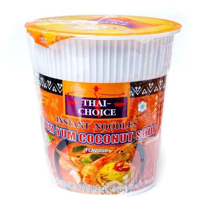 〔Thai Choice〕手軽に楽しめるタイの味　カップ入りインスタントヌードル - トムヤムココナッツヌードルの写真タイチョイス,トムヤム,TOM YUM,ココナッツ,Thai Choice,タイ料理,タイ,ヌードル,カップヌードル