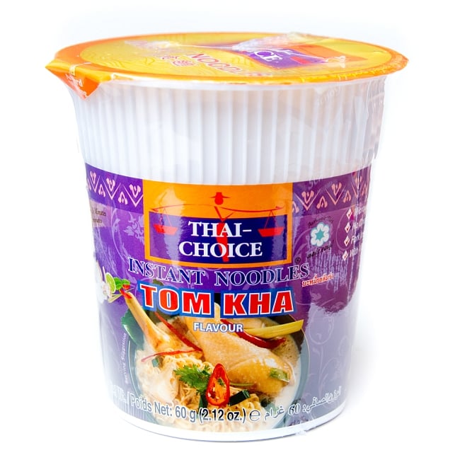 〔Thai Choice〕手軽に楽しめるタイの味　カップ入りインスタントヌードル - トムカーヌードルの写真1枚目です。本場の味が手軽に楽しめますタイチョイス,チキン,TOM KHA,ココナッツ,Thai Choice,タイ料理,タイ,ヌードル,カップヌードル