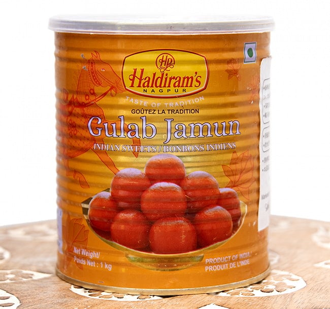 [ワケあり]クラブジャムン - Gulab Jamn(1kg)【Haldirams】の写真1枚目です。輸送の関係上、缶がへこんでいることがございます。インド スイーツ,インド お菓子,グラブジャムン,インド料理