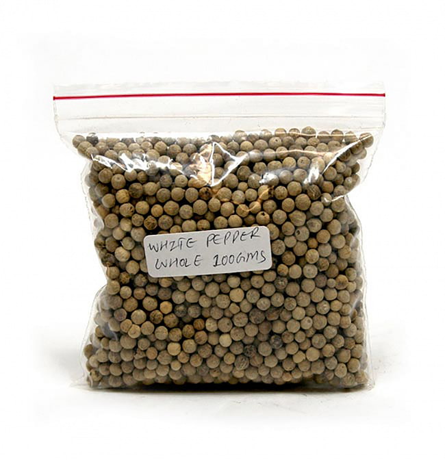 ホワイトペッパーホール - White Pepper Whole 【100g 袋入り】 2 - これくらいの分量になります。