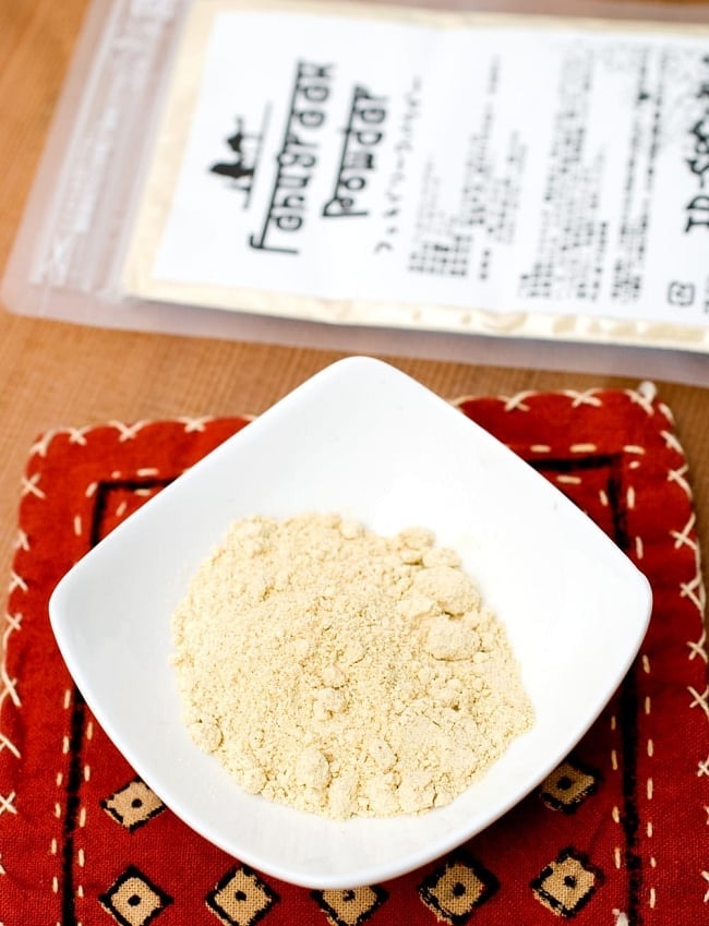 フェヌグリーク パウダー - Fenugreek Powder 【100gパック】の写真1枚目です。フェヌグリーク パウダーです。こちらの写真は20ｇになりますが、お送りするものは100gになります。インド料理,インド,フェヌグリーク,メティ,スパイス,カレー,