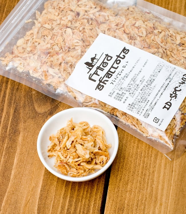 フライドエシャロット - Fried Eshallots Sliced【100gパック】の写真エシャロット,フライドオニオン,赤葱,フォー,
