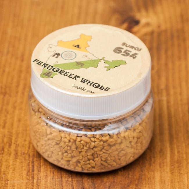 フェヌグリーク ホール - Fenugreek Whole 【50g ボトル】の写真インド料理,インド,フェヌグリーク,メティ,スパイス,フェネグリーク