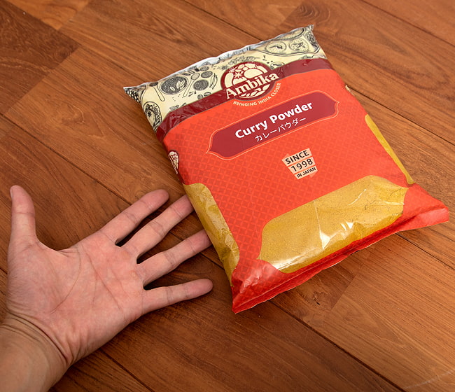 カレーパウダー - Curry Powder 1kg 5 - サイズ比較のために手に持ってみました