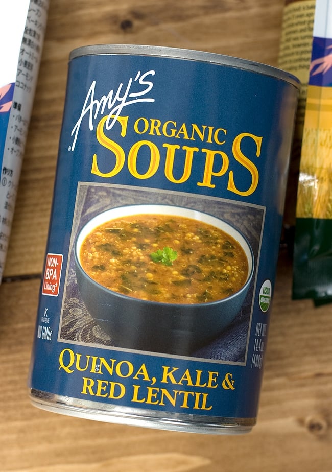 缶詰　Kale　Kitchen】　スープ　ローファット　【Aｍｙ's　レンティル　キヌア　の通販　Lentil　ケール　Quinoa　Soup