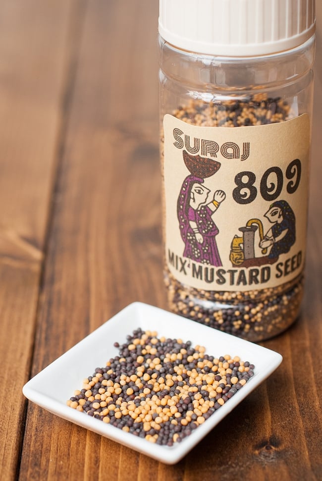 ミックスマスタードシード - Mix Mustard Seed【100g ボトル】の写真1枚目です。少量から購入できる便利なパッケージです。マスタード,Mustard,マスタードシード,イエローマスタードシード,ブラウンマスタードシード