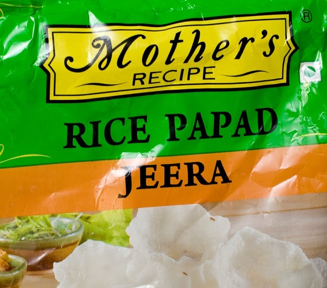 お米とクミンのパパド - JEERA RICE PAPAD 75g[Mother] 3 - ラベルの拡大です