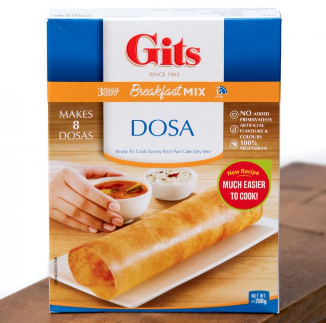 【送料無料・20個セット】南インドの軽食 ドーサの素 - Dosai Mix 【Gits】 2 - パッケージ写真です