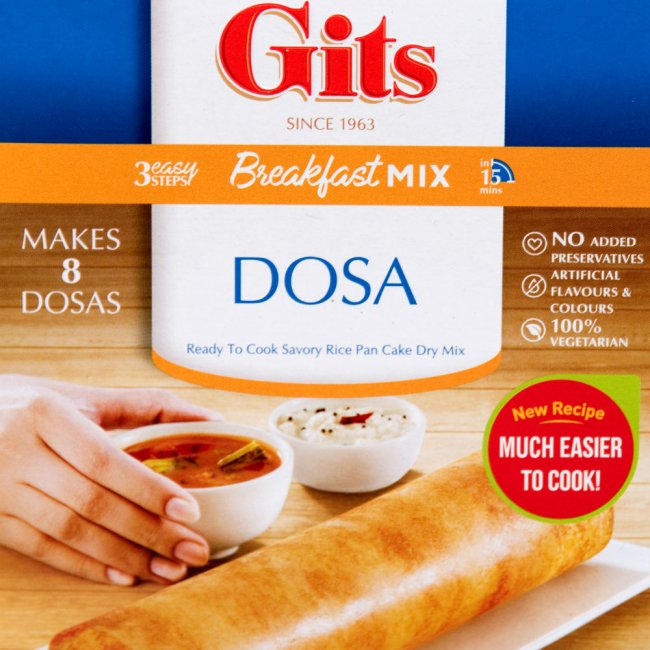 【送料無料・20個セット】南インドの軽食 ドーサの素 - Dosai Mix 【Gits】 3 - パッケージを拡大しました