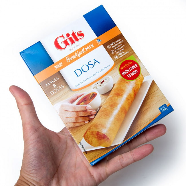 【送料無料・20個セット】南インドの軽食 ドーサの素 - Dosai  Mix 【Gits】 5 - パッケージの裏面です