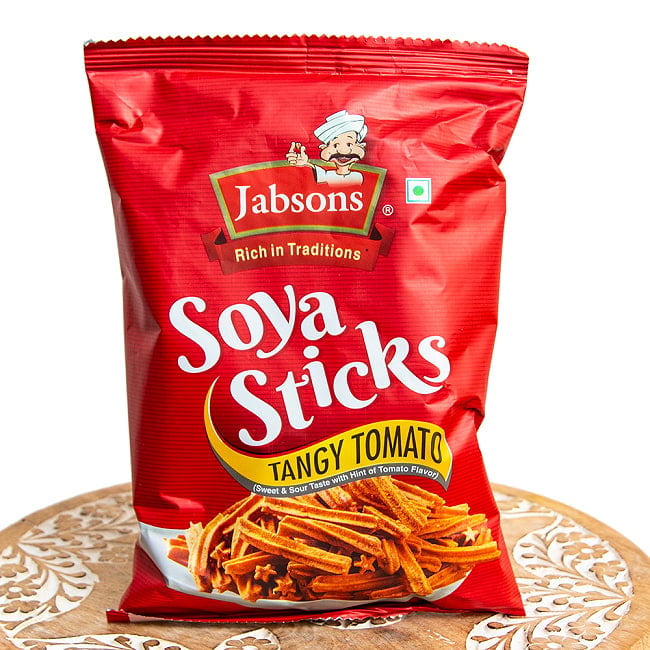 【3個セット】ソヤ スティック タンギー トマト味 - Soya Sticks Tangy Tomato 180g 【Jobsons】 2 - グルテンフリー、レスオイルのインド的健康志向お菓子!!でもね・・ちなみに20%増量キャンペーンは終了しています。あしからずご了承ください。