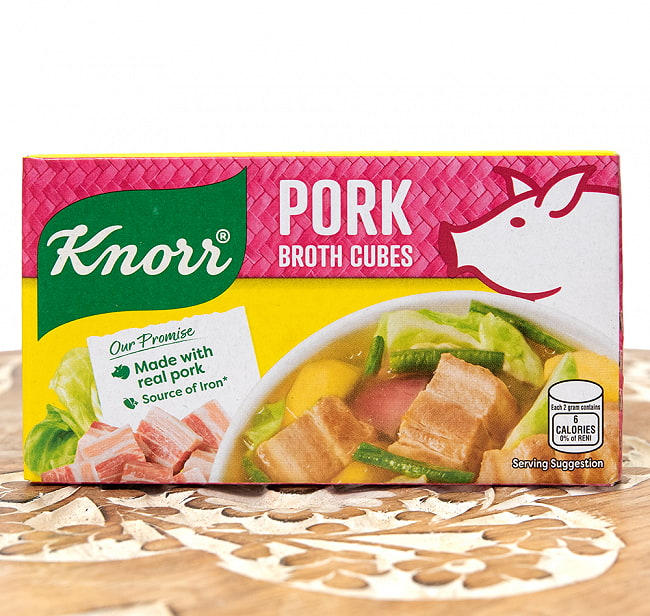 【24個セット】ポークキューブ フィリピン 60g 【KNORR】 2 - 箱が可愛いポーク味のスープストック。タイのダシです。