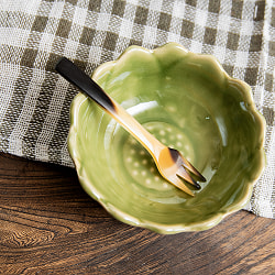 【スプーン＆フォークのペアセット】水牛の角のスプーン＆フォーク　各１個セット　キャトルホーン　美しいべっ甲模様 - サブ2