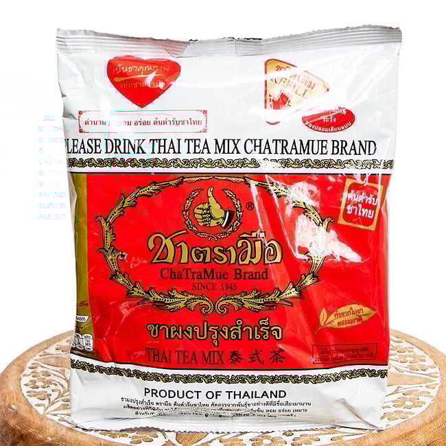 【送料無料・12個セット】タイの紅茶　チャーポン 茶葉 【Cha Tra Mue Brand チャトラムー】 2 - 親指をあげたgoodマークが印象的なCha Tra Mue Brandです