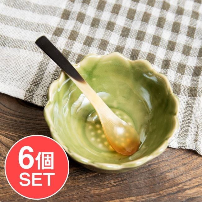 【6個セット】キャトルホーン　水牛の角のデザートスプーン　美しいべっ甲模様[11cm×2.5cm]の写真セット,食器,アジア 食器,水牛,キャトルホーン,べっ甲柄,カトラリー,バリ雑貨,ティースプーン,匙,コーヒースプーン,デザートスプーン,ミニスプーン,カフェ,テーブルウェア,軽量