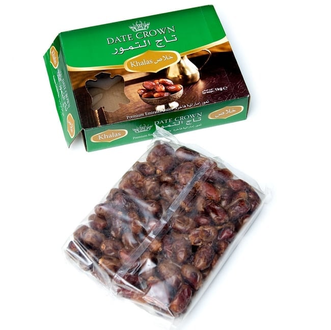 【2個セット】【Khalas】カラース種 種入・マイルド 粒デーツ - 1000g【DATE CROWN】 6 - 中を開けてみました。デーツがぎっしり入っていました