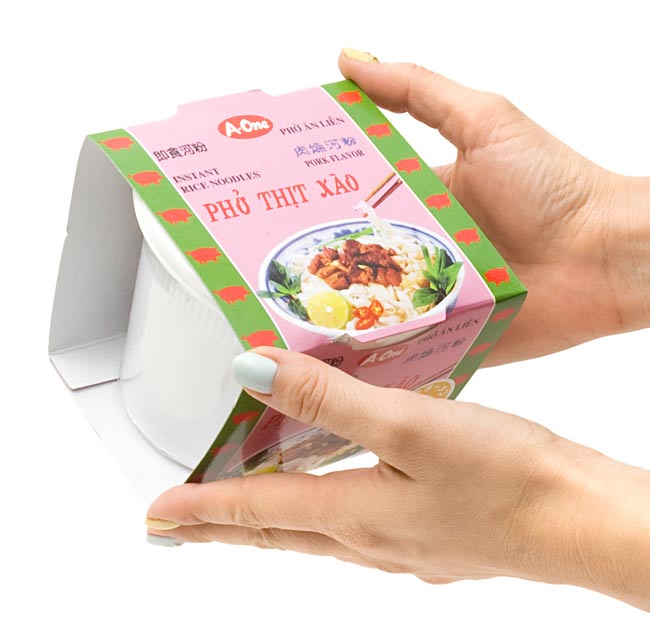 【12個セット】ベトナム・フォー インスタント カップ 【A-One】 ベジタブル味 4 - 大きさはこれくらいです。(写真は、同シリーズの味違いの商品です。)