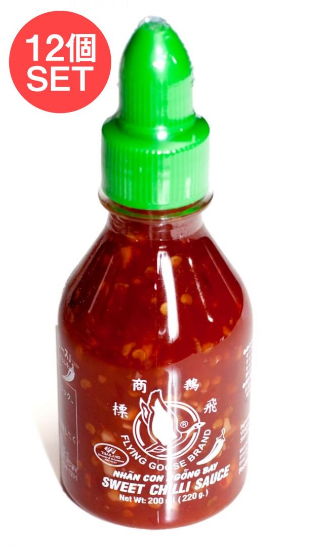 【12個セット】スイート チリ ソース【200ml】 【Flying Goose】の写真セット,Flying Goose,タイ料理,チリソース,スイートチリソース