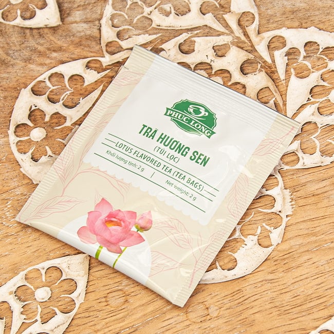 【6個セット】蓮茶 （蓮花茶） ティーバッグ 25袋入 【PHUC LONG】 8 - 一つ一つアルミの袋に梱包されてます。皆さんにおすそわけやプレゼントに最適です。