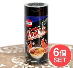 【6個セット】インドネシア チリ フレーク-レベル15 - ボン　チリ　レベル15　ギラ辛　黒ボトル - Bon Chili Level 15 【KOBE】の商品写真