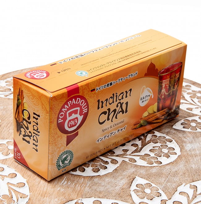【6箱セット】インディアン チャイ クラシック ティーバック 【10パック】 【Pompadour】 5 - 斜めから撮影しました