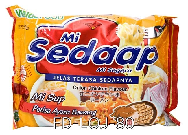 【自由に選べる6個セット】インドネシアのインスタント ラーメン【Mie Sedaap】  5 - インスタント ヌードル オニオンチキン味 【Mie Sedaap】 (FD-LOJ-80)の写真です