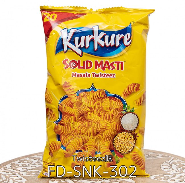 【自由に選べる6個セット】インドのスナック KurKure【Red Chilli Chakta味】 4 - インドのスナック KurKure【Masala Twisteez味】(FD-SNK-302)の写真です