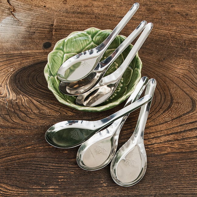 【10個セット】ベトナムのスプーン　ロータス模様がかわいい　レンゲ 8 - 沢山揃えるのも楽しいですね。