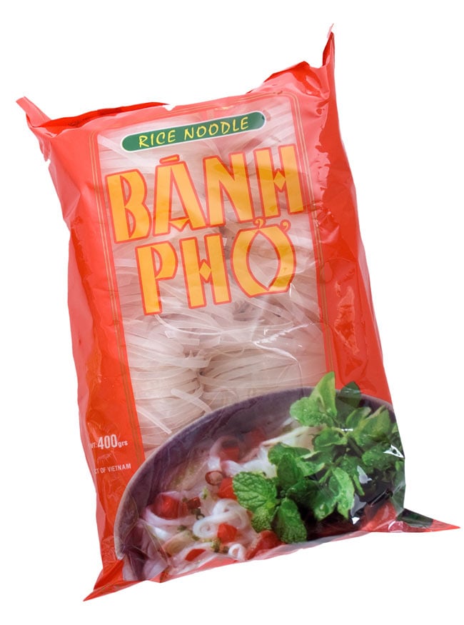 フォー （ライスヌードル） 赤袋  ポーション タイプ - Pho 【AODAI】の写真1枚目です。フォーは、米の麺です。ベトナムでは、主食として食べられています。こちらは、アオダイブランドの赤袋。タピオカ粉入りで8玉入っています。AODAI,ベトナム料理,ベトナム,ライスヌードル,フォー