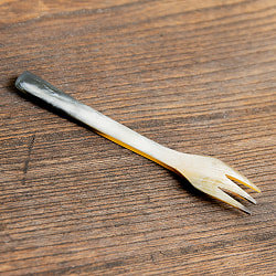 キャトルホーン　水牛の角のフォーク　美しいべっ甲模様[11.5cm×1.5cm] - サブ5