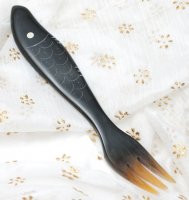 [大決算セール]水牛の角のフィッシュフォーク[16.5cm x 2.3cm]