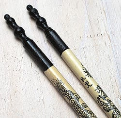  ベトナムからやってきた アジアの箸[ドラゴン柄・黒] - サブ2