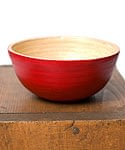 ベトナムの竹食器 - 小鉢 赤（直径10cm程度）の商品写真